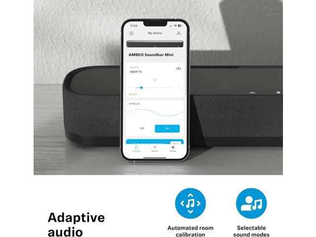 Sennheiser - AMBEO Soundbar Mini Compact Device with Adaptive Features and Multiple Connectivity - Black - image 8