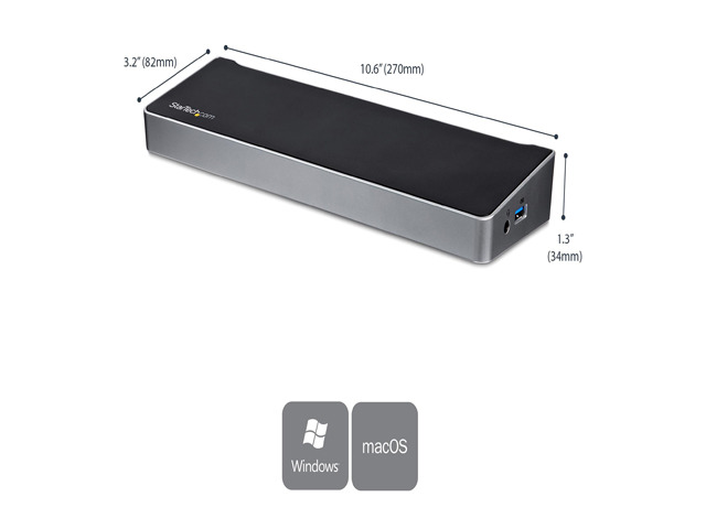 StarTech. com USB3DOCKH2DP Triple Monitor USB 3.0 Docking Station - 2 x DP / 1 x HDMI / 5 x USB 3.0 / 4K / Laptop Dock / USB 3.0 Dock - Mac & Windows