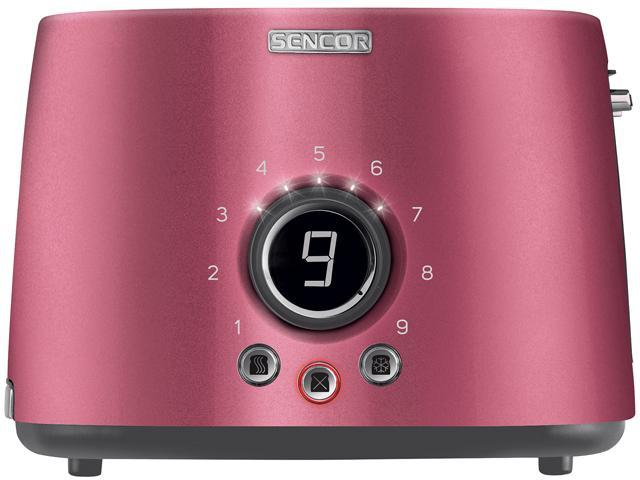 Sencor STS 6054RD Electric Wide 2 Slice High Lift Toaster w/ Rack, Metallic Red photo