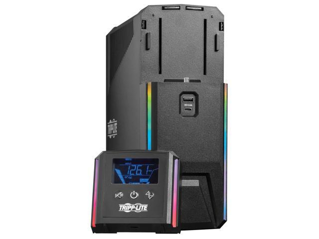 Tripp Lite UPS 1000VA 600W 120V Pure Sine Wave Gaming UPS Battery Backup - LCD, AVR, RGB LEDs, USB Charging, Power Saving - Tower - AVR - 7 Hour...