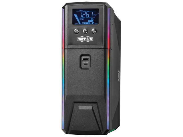 Tripp Lite UPS 1000VA 600W 120V Pure Sine Wave Gaming UPS Battery Backup - LCD, AVR, RGB LEDs, USB Charging, Power Saving - Tower - AVR - 7 Hour...