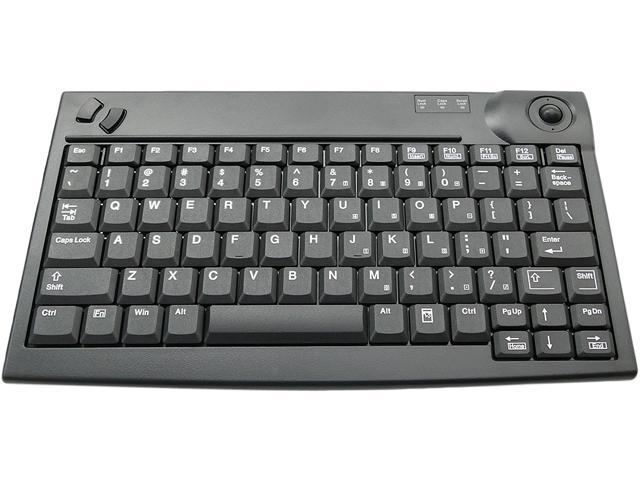 Keysource KSI-MINITB Keyboards, Usb Mini Desktop Keyboard, Black, Integrated Trackball Mouse, Replaces Ksi-2005U