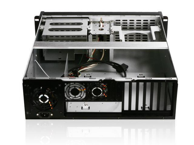 iStarUSA 3U Compact Stylish Rackmount Chassis Front-mounted ATX Power Supply D300FS-DE1BK2535