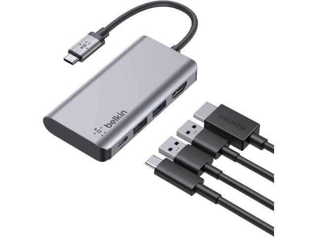 Belkin USB-C Hub - 4-in-1 Multi-Port Adapter Laptop Docking Station with 4K HDMI, USB-C with 100 Watt Pass-Through Power Delivery, and 2 X USB-A.