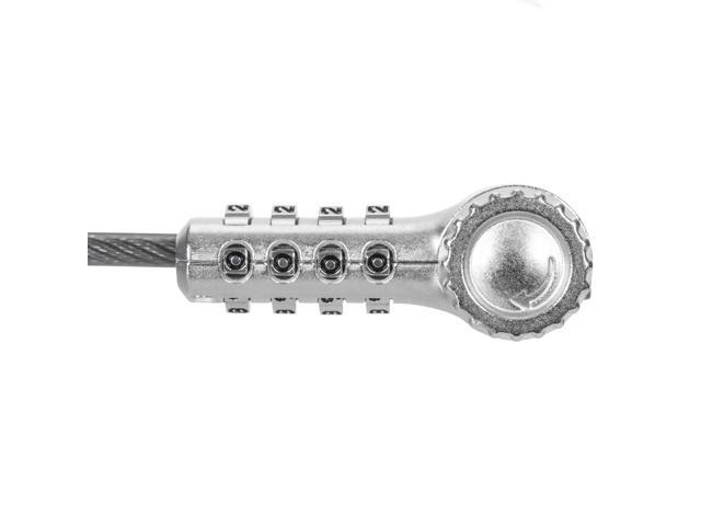 Targus DEFCON Ultimate Universal Resettable Combination Lock - Preset - 4-digit - Silver - Galvanized Steel - 6.50 ft - For Monitor, Docking...