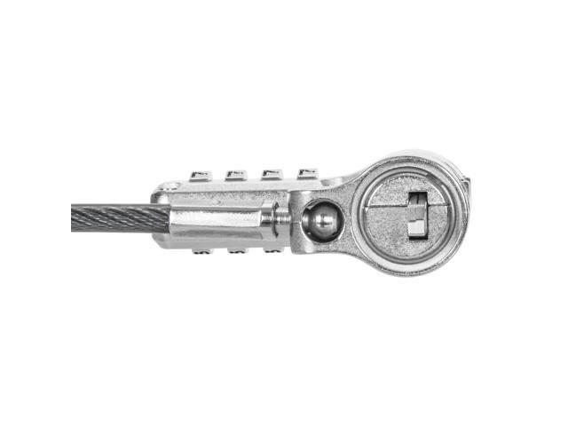 Targus DEFCON Ultimate Universal Resettable Combination Lock - Preset - 4-digit - Silver - Galvanized Steel - 6.50 ft - For Monitor, Docking...