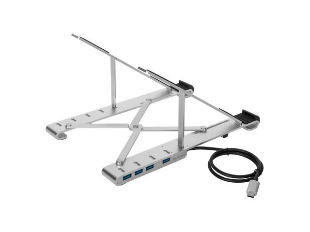 Targus - Portable Laptop Stand + Integrated USB-A Hub - Silver - image 3