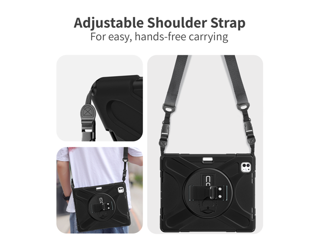 CODi Rugged Case for iPad Pro 13" (M4, M5) with Kickstand and Hand/Shoulder Strap