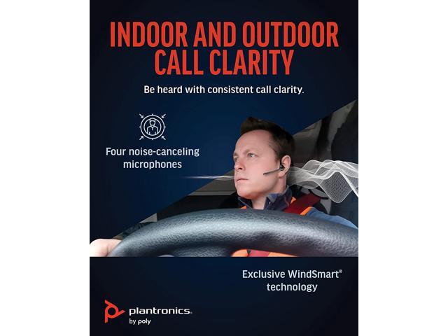 Poly - Voyager 5200 Wireless - Single-Ear Bluetooth Headset w/Noise (Plantronics) -Canceling Mic - Ergonomic Design - Voice Controls - Lightweight...