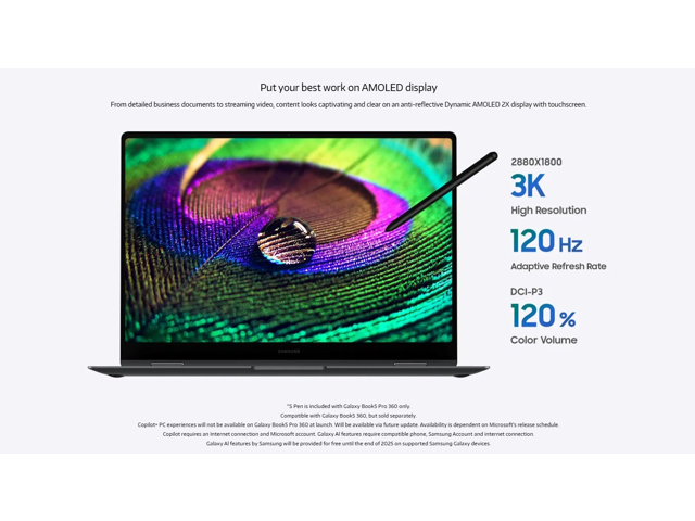 Samsung Galaxy Book5 Pro 360 NP964QHA-KG1US 16' Touchscreen Convertible Copilot+ PC 2 in 1 Notebook - 3K - Intel Core Ultra 7 256V - Intel Evo...