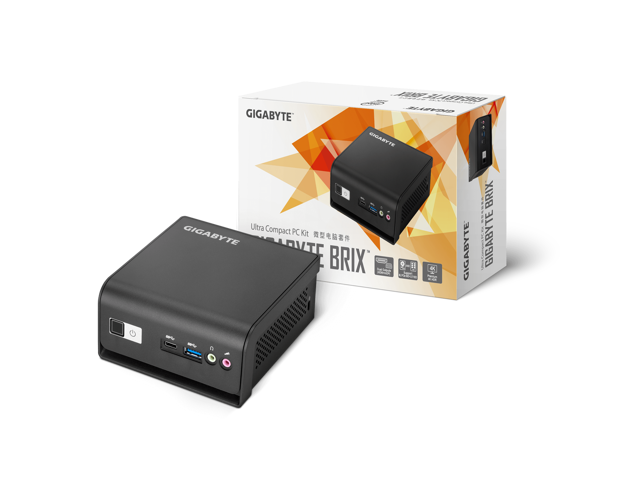 GIGABYTE BRIX GB-BMCE-4500C Black Ultra PC Kit (barebone Mini PC) with Intel Celeron Processor N4500 - Memory and Storage Sold Separately
