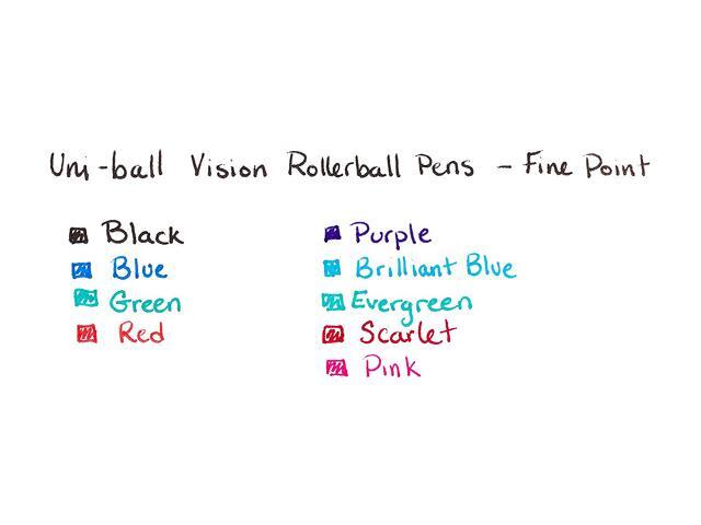 uni-ball Vision Roller Ball Stick Water-Proof Pen Fine Point 0.7 mm 60126