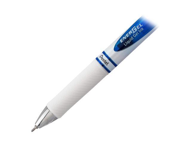 Pentel EnerGel Pearl Pens, 0.7mm, Needle Point, Blue Ink, Pack Of 12