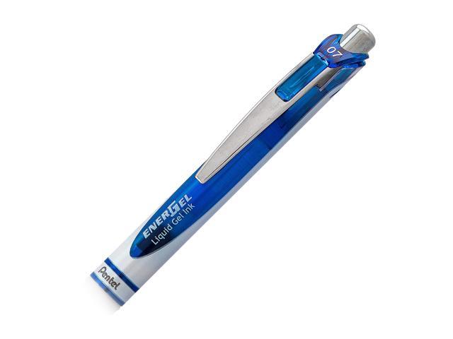 Pentel EnerGel Pearl Pens, 0.7mm, Needle Point, Blue Ink, Pack Of 12