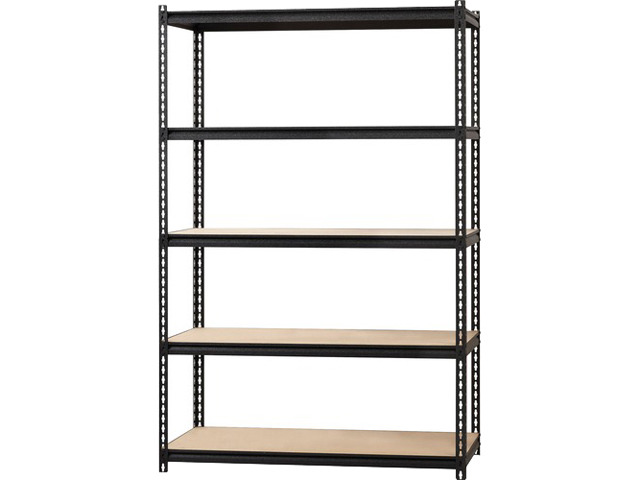 Lorell Shelving, 5-Shelf, Steel, 2300 lb Cap, 48'x24'x72', Black (LLR59699)