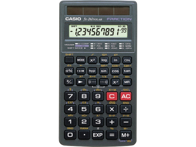 Casio FX-260 SOLAR II Scientific Calculator, 10-Digit, 144 Functions, Solar Powered - FX-260SOLAR11-S-IH