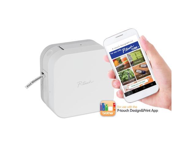 Brother P-touch CUBE PT-P300BT Smartphone Dedicated Label Maker, Bluetooth, Thermal Transfer, 180 dpi, 20mm./sec, Up to 2 Print Lines, Manual...