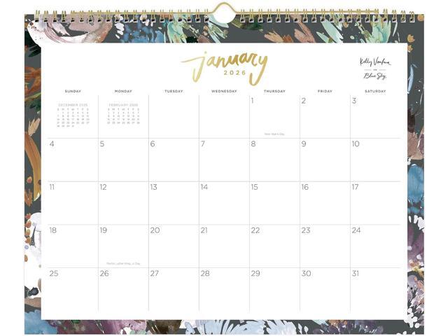 2026 Blue Sky Monthly Wall Calendar, 15' x 12', Midnight Garden, January To December, 149058