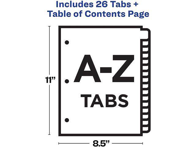 Avery Ready Index A-Z Tab Dividers, Customizable TOC, 1 Set (11828)
