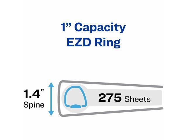 Avery One Touch EZD Locking Ring View Binders - 1' Binder Capacity - Letter - 8 1/2' x 11' Sheet Size - 275 Sheet Capacity - 12/Carton 68055CT