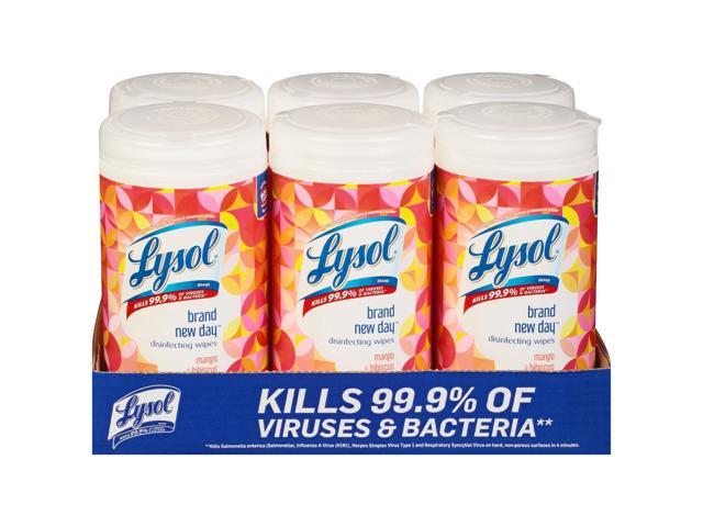 Lysol Brand New Day Disinfecting Wipes - Mango Scent - 80/Canister - 6/Carton 97181CT