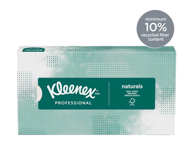 Kleenex Professional Naturals Facial Tissue for Business (21601), Flat Face Tissue Box, 2-PLY, 48 Boxes / Case, 125 Soft Sheets / Box, 6,000 Sheets...