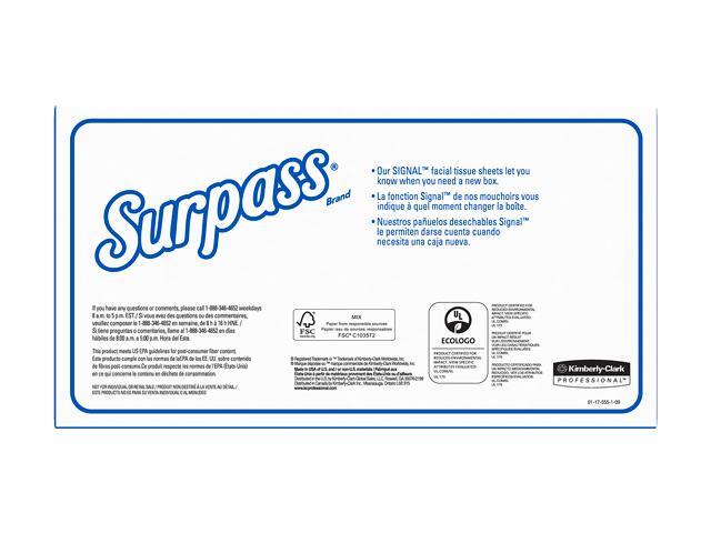Surpass Facial Tissue Flat Box (21340), 2-Ply, White, Unscented, 100 Tissues / Box, 30 Boxes / Big Case