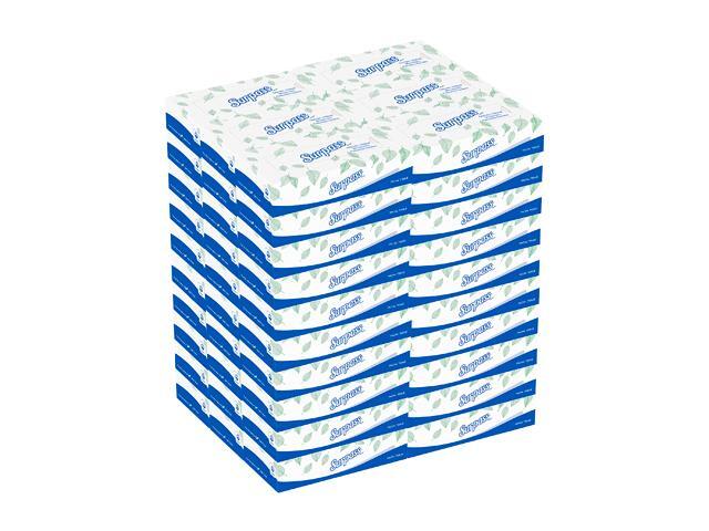 Surpass Facial Tissue Flat Box (21390), 2-Ply, White, Unscented, 125 Tissues / Box, 60 Boxes / Big Case