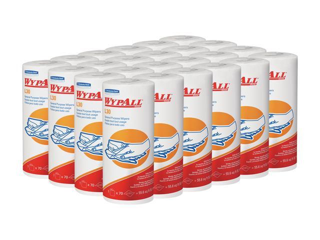 WypAll L30 DRC Towels (05843), Strong and Soft Wipes, White, 24 Rolls / Case, 70 Sheets / Small Roll, 1,680 Wipes / Case
