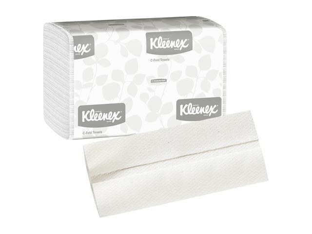 Kleenex C Fold Paper Towels (01500), Absorbent, White, 16 Packs / Case, 150 C-Fold Towels / Pack, 2,400 Towels / Case