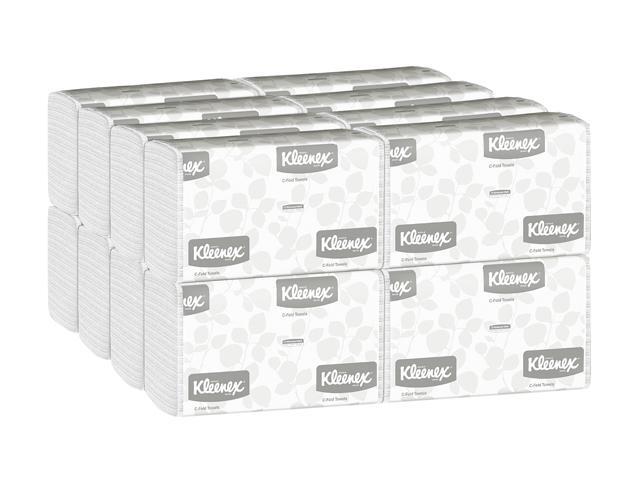 Kleenex C Fold Paper Towels (01500), Absorbent, White, 16 Packs / Case, 150 C-Fold Towels / Pack, 2,400 Towels / Case