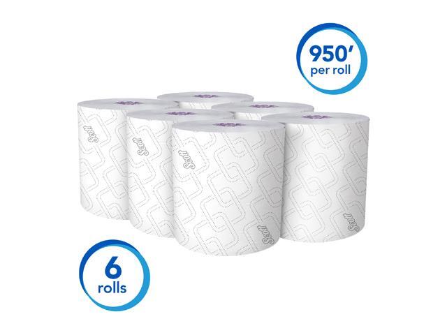 Scott Essential High Capacity Hard Roll Paper Towels (02001) with Absorbency Pockets, Fast Change with Scott Essential Dispenser, Unperforated,...