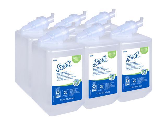Scott Essential (formerly Kleenex) Green Certified Foaming Hand Soap (91565), Unscented, Clear, 1.0 L Bottles, 6 Units / Case - Same Kleenex...