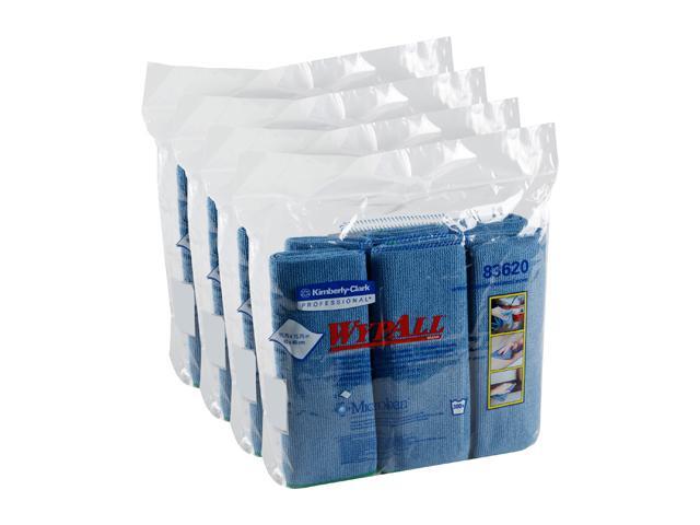 WypAll Microfiber Cloths (83620), Reusable, 15.75' x 15.75', Blue, 4 Packs / Case, 6 Wipes / Container, 24 / Case