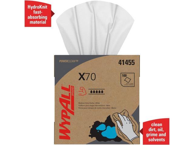 WypAll X70 Extended Use Reusable Cloths (41455), POP-UP Box, Long Lasting Performance, White (10 Packs / Case, 100 Sheets / Pack, 1,000 Sheets / Case)