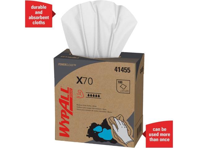 WypAll X70 Extended Use Reusable Cloths (41455), POP-UP Box, Long Lasting Performance, White (10 Packs / Case, 100 Sheets / Pack, 1,000 Sheets / Case)