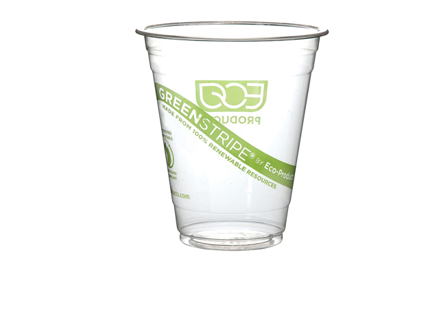 Eco-Products GreenStripe PLA Cold Cups - 10 oz - Plastic, Clear - 1,000/Carton - EP-CC10-GS