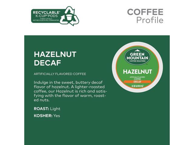 Green Mountain Coffee Roasters Hazelnut Decaffeinated Coffee, Keurig Single-Serve K-Cup Pods, Light Roast Coffee, 24 Count/Box