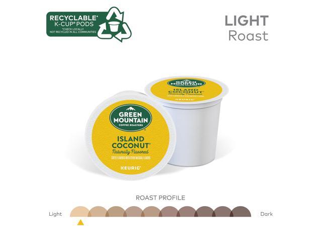 Green Mountain Coffee Roasters Island Coconut, Keurig Single-Serve K-Cup Pod, Flavored Light Roast Coffee, 24 Count/Box