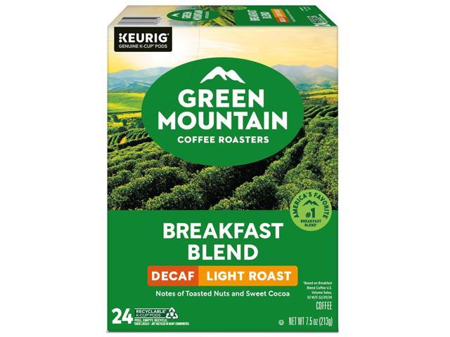 Green Mountain Coffee Roasters Decaffeinated Breakfast Blend Coffee, Keurig Single-Serve K-Cup Pods, Light Roast Coffee, 24 Count/Box