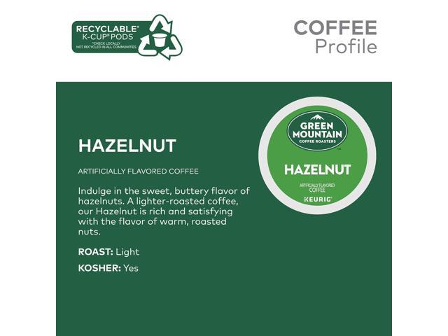 Green Mountain Coffee Roasters Hazelnut Coffee, Keurig Single-Serve K-Cup pods, Light Roast Coffee, 96 Count/Carton