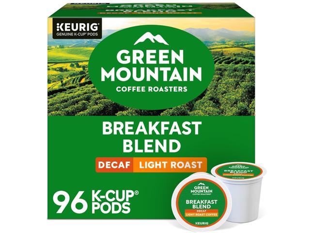 Green Mountain Coffee Roasters Breakfast Blend Decaf Coffee, Keurig Single Serve K-Cup pods, Light Roast Coffee, 96 Count/Carton