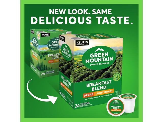 Green Mountain Coffee Roasters Breakfast Blend Decaf Coffee, Keurig Single Serve K-Cup pods, Light Roast Coffee, 96 Count/Carton