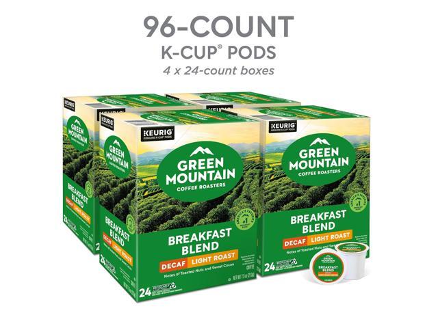 Green Mountain Coffee Roasters Breakfast Blend Decaf Coffee, Keurig Single Serve K-Cup pods, Light Roast Coffee, 96 Count/Carton