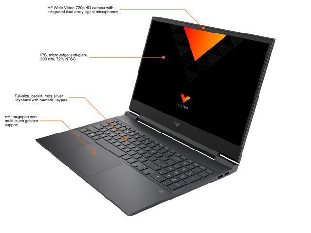 HP 16-e0010nr Gaming Laptop 16.1' AMD Ryzen 5 5600H 3.30 GHz