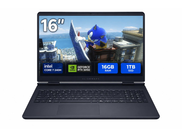 Dell Alienware 16' Aurora Gaming Laptop - Intel Core 7 240H - NVIDIA GeForce RTX 5050 - 16GB RAM - 1TB SSD - (LAC16250-7193BLU-PUS)