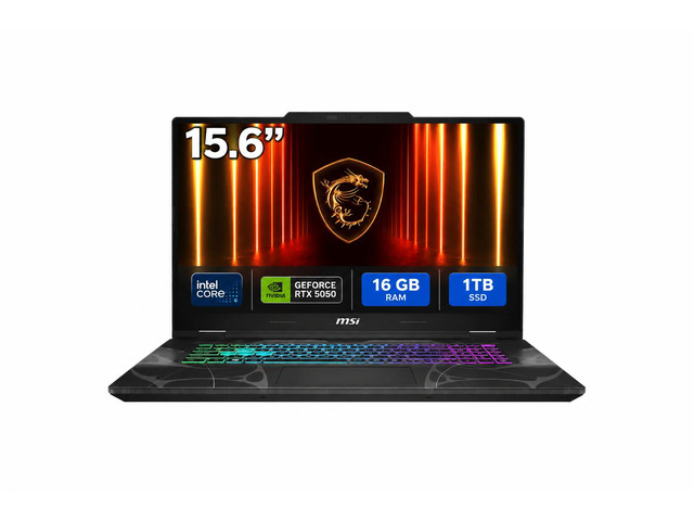MSI Cyborg 15 B2RWEKG-258US 15.6' Gaming Notebook - Intel Core 5 210H ( 1.60 GHz) - 16 GB - 1 TB SSD - Windows 11 Home - NVIDIA GeForce RTX 5050...