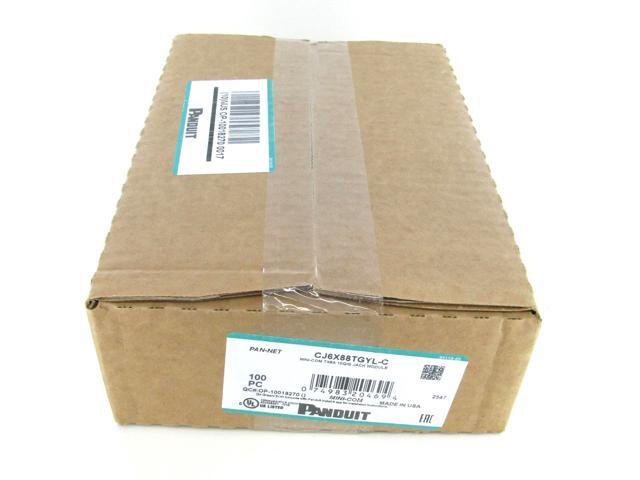 Panduit CJ6X88TGYL-C Mini-Com TX6 10 Gig Cat6a Jack Module, Yellow, 100-Pack