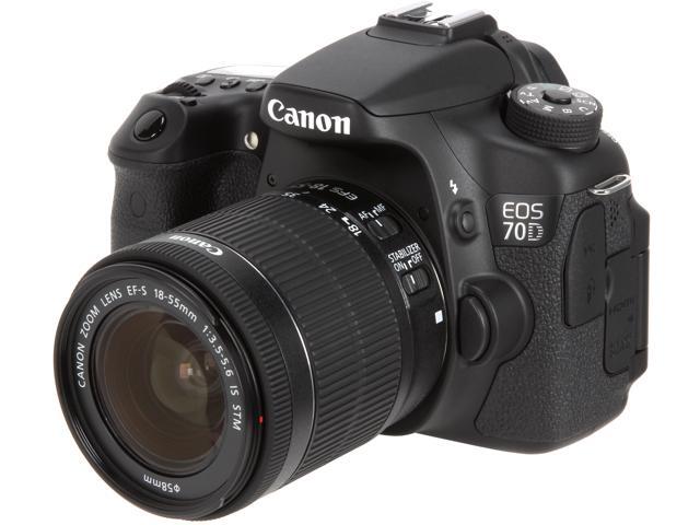 Canon EOS 70D 8469B009 Digital SLR Cameras Black with 18 - 55mm STM f/3.5-5.6 Lens