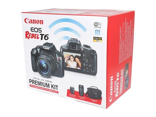 Canon EOS Rebel T6 DSLR Camera with 18 - 55 mm and 75 - 300 mm Lenses Kit